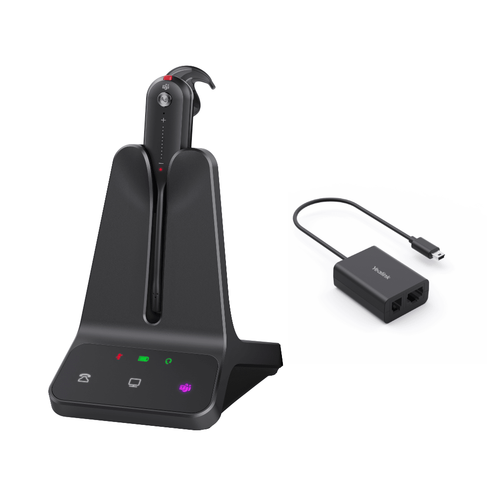 Yealink WH63 E2 DECT Wireless Headset + EHS62 Bundle (For Cisco/Avaya/Poly/Grandstream/Fanvil/Mitel/Unify Phones) WH63-E2-UC-EHS62-Bundle - The Telecom Spot