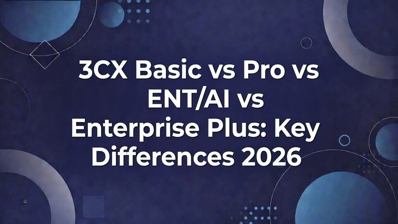 3CX Basic vs Pro vs ENT/AI vs Enterprise Plus: Key Differences 2026 - The Telecom Spot