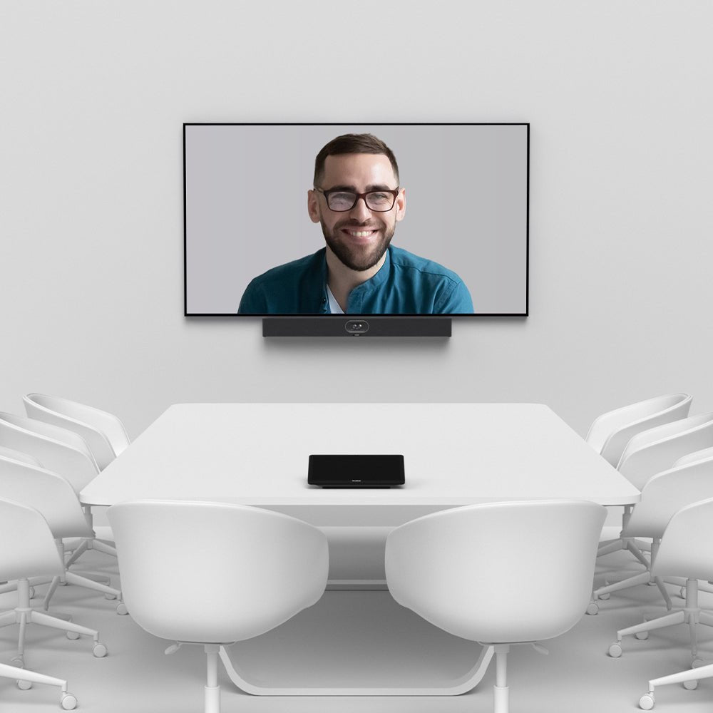 Yealink meeting bar in a modern meeting space