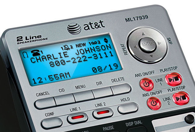 AT&T ML17939 2-Line Corded Speakerphone – Caller ID & 12-Min Answering