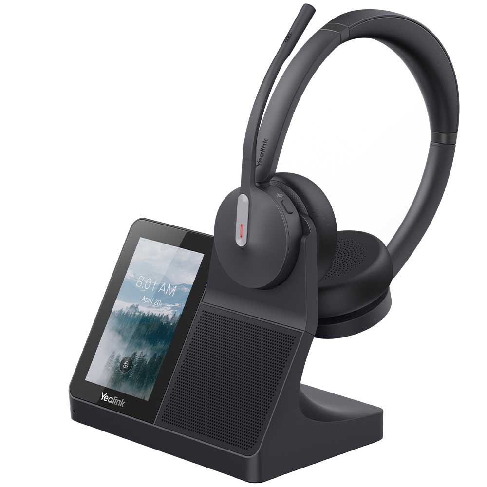 Yealink WH64 Workstation DECT Headset – AI-Powered Noise Cancellation, DECT/Bluetooth Hybrid & Speakerphone Base for Open Office & Hybrid Work