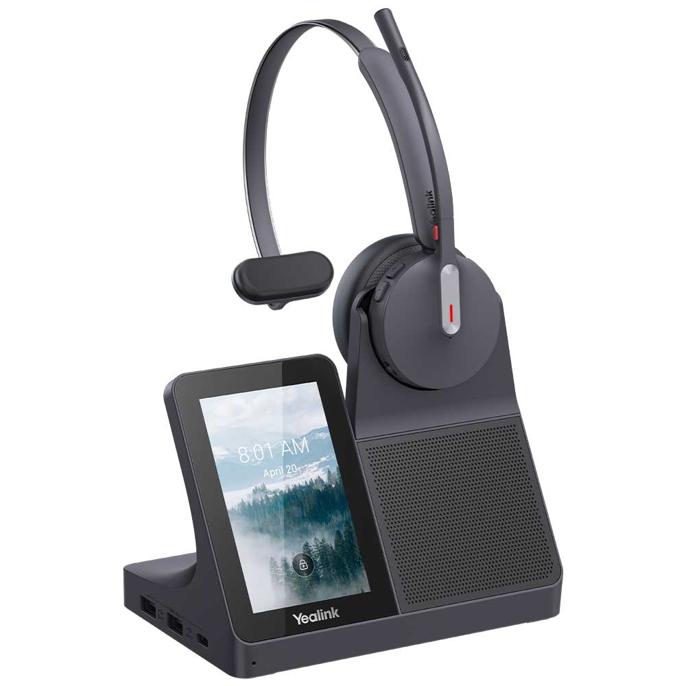 Yealink WH64 Workstation DECT Headset – AI-Powered Noise Cancellation, DECT/Bluetooth Hybrid & Speakerphone Base for Open Office & Hybrid Work