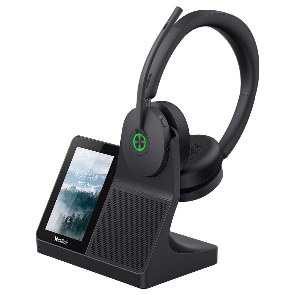 Yealink WH68 Workstation ANC DECT Wireless Headset – Hybrid ANC, 4" Touchscreen Speakerphone Base for Open Office Hybrid Work (1208738)