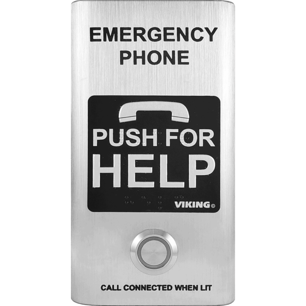 Viking Electronics E-1600-SSA Compact Emergency Phone Surface Mount Stainless Steel