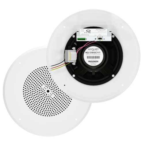 Bogen Nyquist NQ - S1810CT - T1 VoIP Ceiling Speaker with Talkback – PoE SIP Paging & Intercom for Schools & Offices NQ-S1810CT-T1 - The Telecom Spot