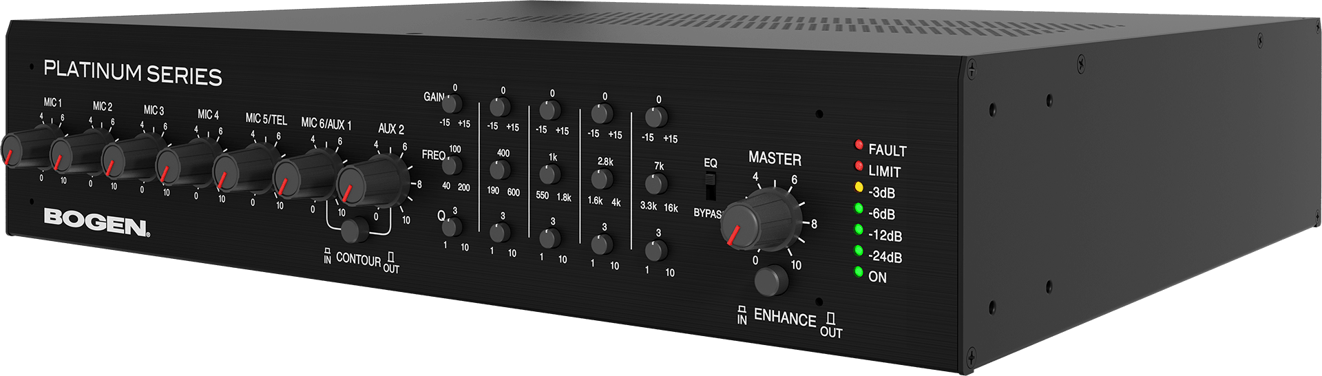 Bogen PS120 - G2 Platinum Series 120W Mixer Amplifier – 70V/25V/8 - Ohm Output with 5 - Band EQ for Paging & Music PS120-G2 - The Telecom Spot