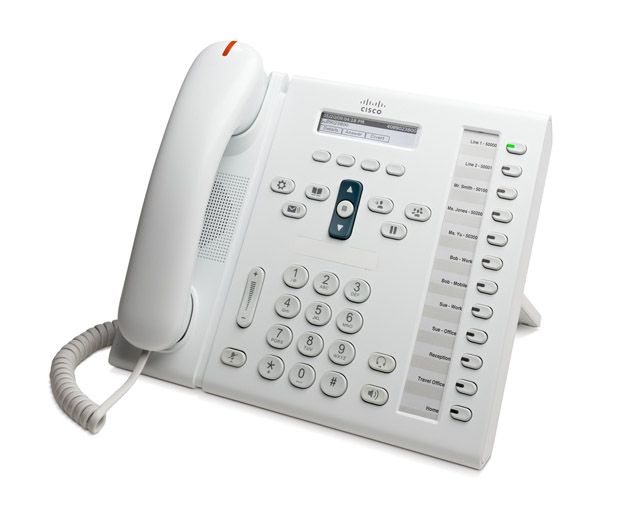 Cisco Unified IP Phone 6961, White, Standard Handset CP-6961-W-K9= - The Telecom Spot