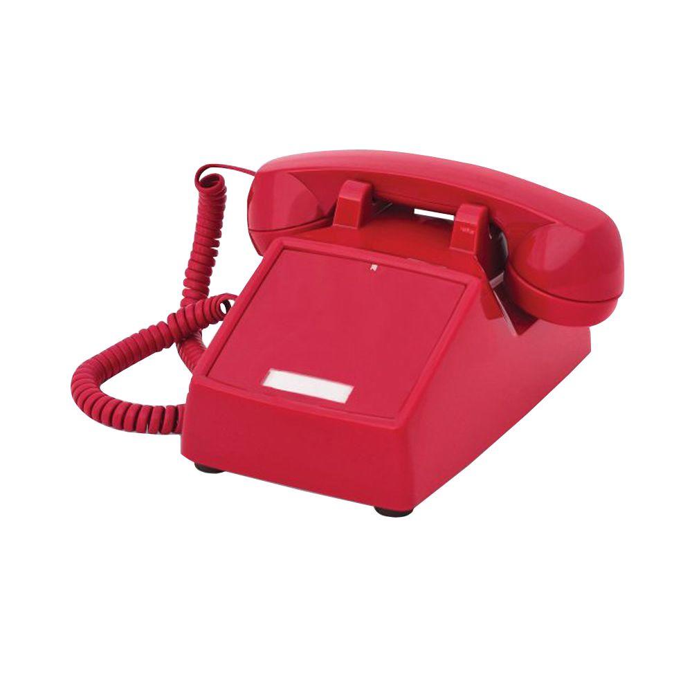Cortelco 250047-VBA-NDL Red desk no dial ITT-2500NDL-RD - The Telecom Spot