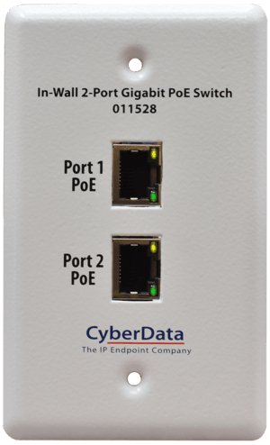 Cyberdata 011528 In-Wall 2-Port Gigabit PoE Switch 011528 - The Telecom Spot