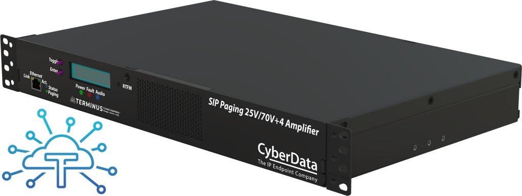 CyberData SIP Paging 25V/70V +4 Amplifier – 4 - Zone Hybrid VoIP Paging Solution for Large Facilities (011598) 011598 - The Telecom Spot