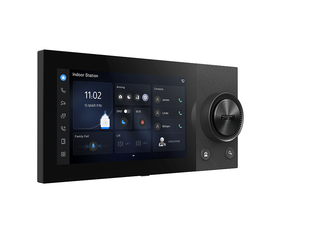 Fanvil i564W SIP Indoor Station – 7" Touchscreen Wi - Fi 6 HD Video Intercom with Rotary Knob for Smart Homes, Villas & Offices i564W - The Telecom Spot