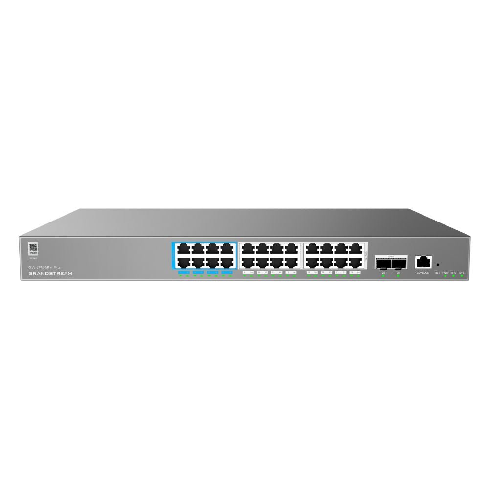 Grandstream GWN7803PH Pro Layer 2++ 24 - Port Gigabit PoE++ Managed Network Switch – 400W Budget & 2x 10G SFP+ Ports GWN7803PH-PRO - The Telecom Spot