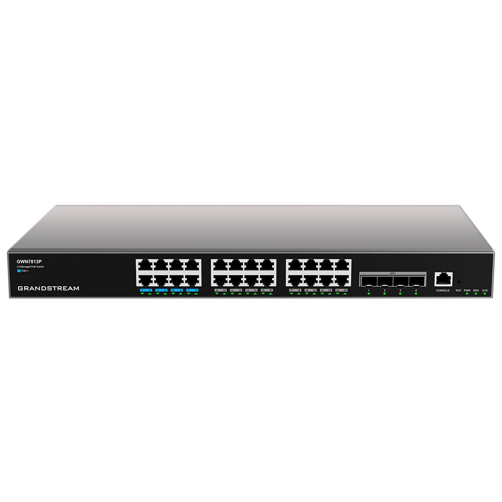 Grandstream GWN7813P 24-Port Gigabit Layer 3 Managed PoE Switch GWN7813P - The Telecom Spot