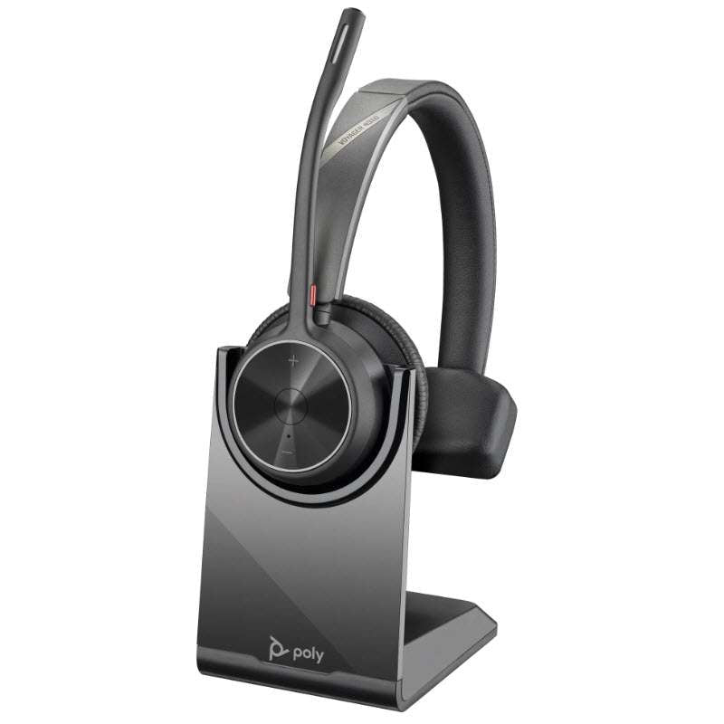 HP Poly Voyager 4310 UC Monaural Wireless Headset with BT700 Adapter & Charging Stand – for Hybrid Work & UC Meetings (77Y92AA) 77Y92AA - The Telecom Spot