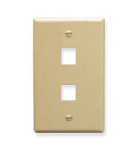 ICC Face Plate Flat 1-Gang 2-Port Ivory IC107F02-IV - The Telecom Spot