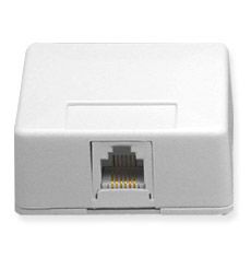 ICC SURFACE MOUNT JACK- 6P6C- WHITE IC625SB6WH - The Telecom Spot