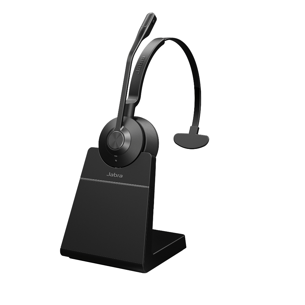 Jabra Engage 55 SE Mono Wireless Headset with Charging Stand – Secure DECT Audio SafeTone Protection for Hybrid Work 9653-455-125 - The Telecom Spot