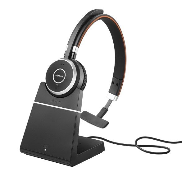 Jabra Evolve 65+ Mono UC Headset with Charging Stand 6593-823-499 - The Telecom Spot
