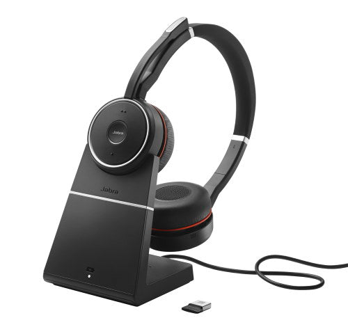 Jabra Evolve 75+ MS Stereo Headset with Charging Stand 7599-832-199 - The Telecom Spot