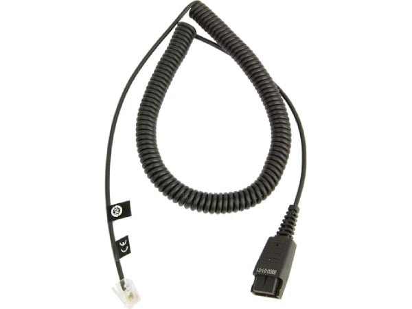 Jabra Qd To Rj Coiled Bottom Cord, 2 M 8800-01-01 - The Telecom Spot