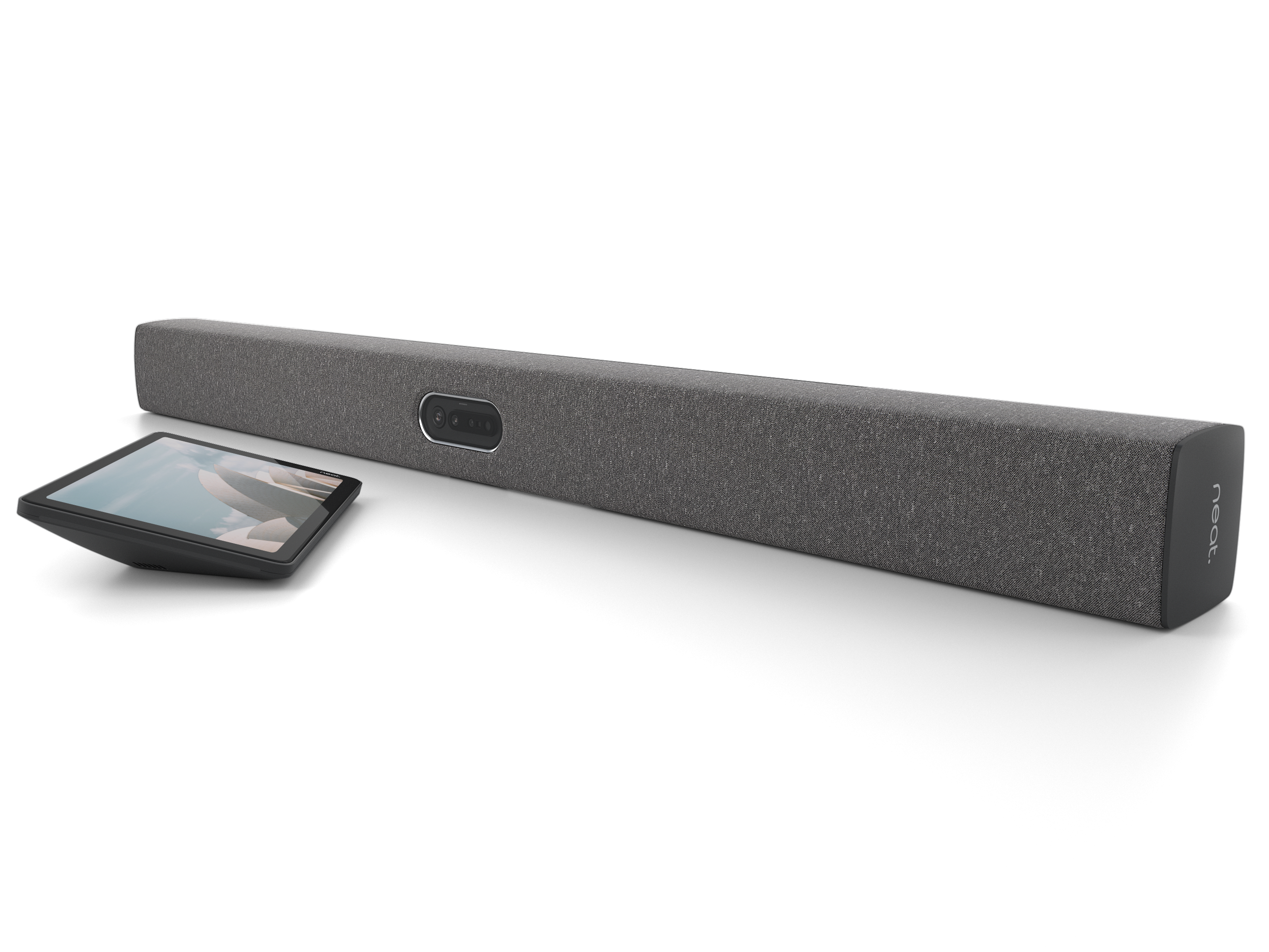 Neat Bar Pro All-in-One Video Bar with Neat Pad – Dual 50MP Cameras, 16x Zoom & 16-Mic Array for Large Conference Rooms (NEATBARPRO-SE + NEATPAD-SE)