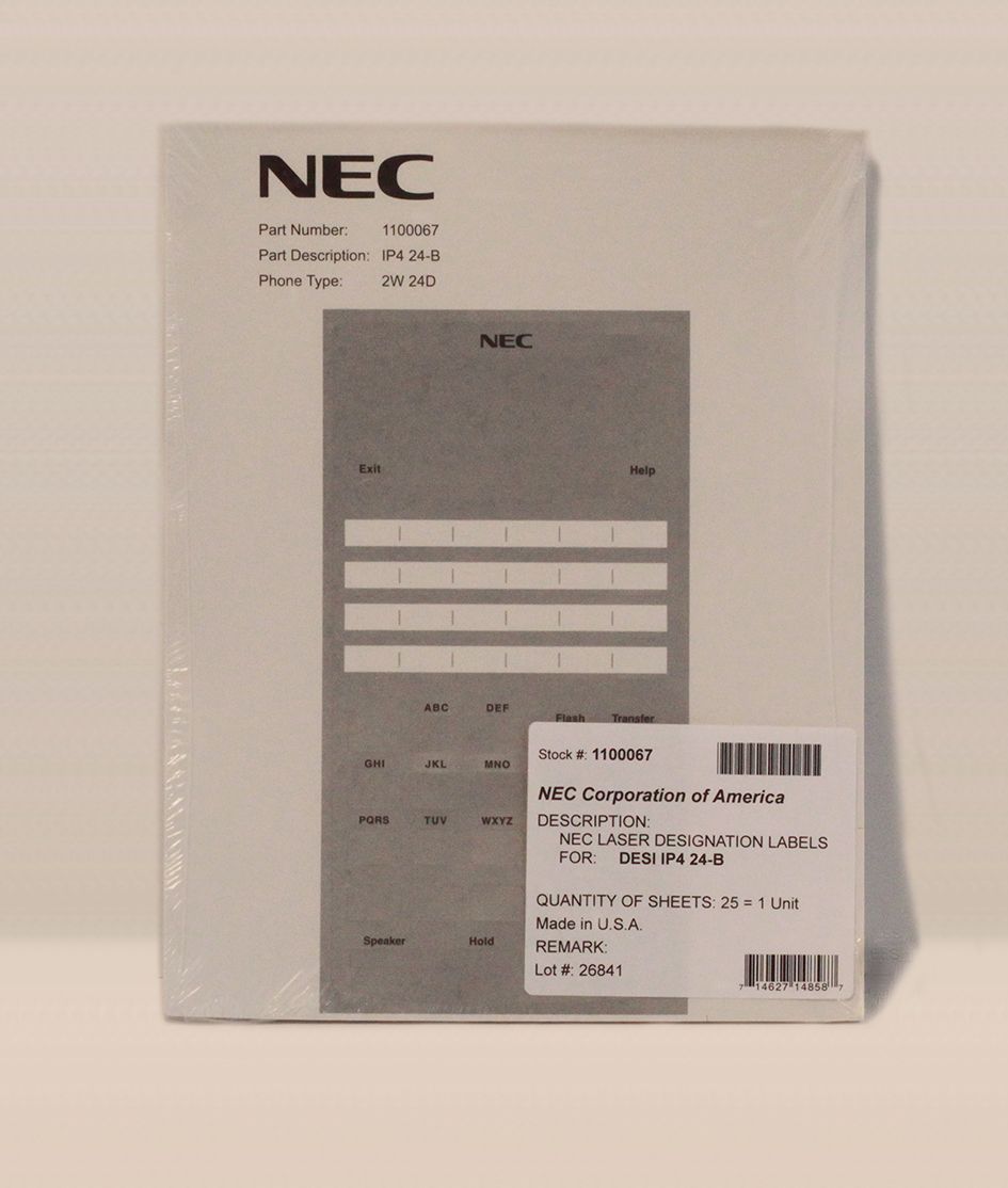 Nec Sl1100 Desi Sheets 24 Button Telephone NEC-1100067 - The Telecom Spot