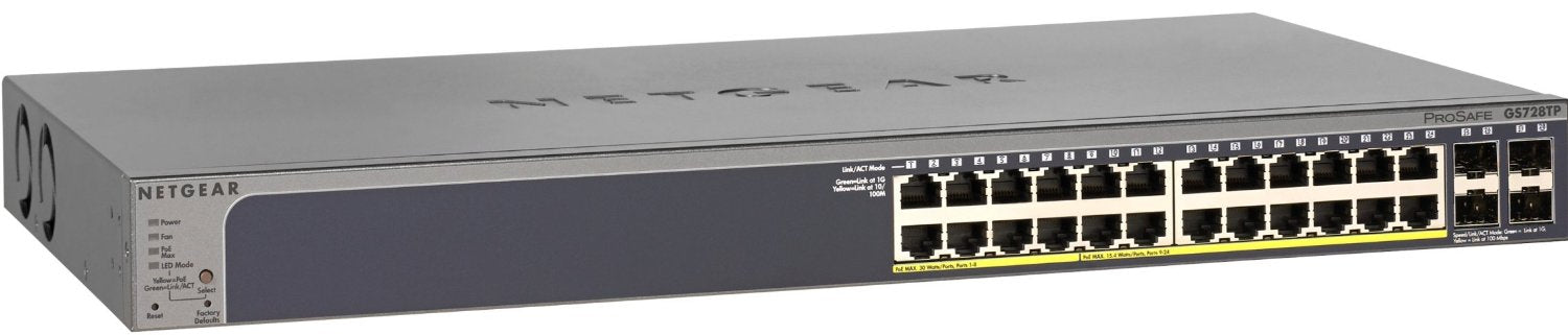 Netgear 24 Port Gigabit Smart Switch POE GS728TP-200NAS - The Telecom Spot