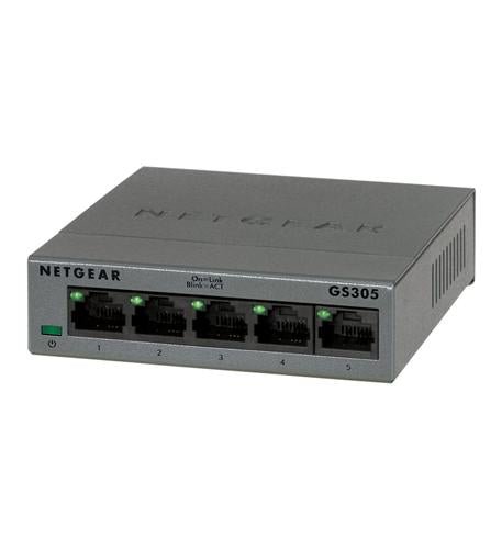 Netgear GS305-300PAS 5-Port SOHO Ethernet Switch GS305-300PAS - The Telecom Spot