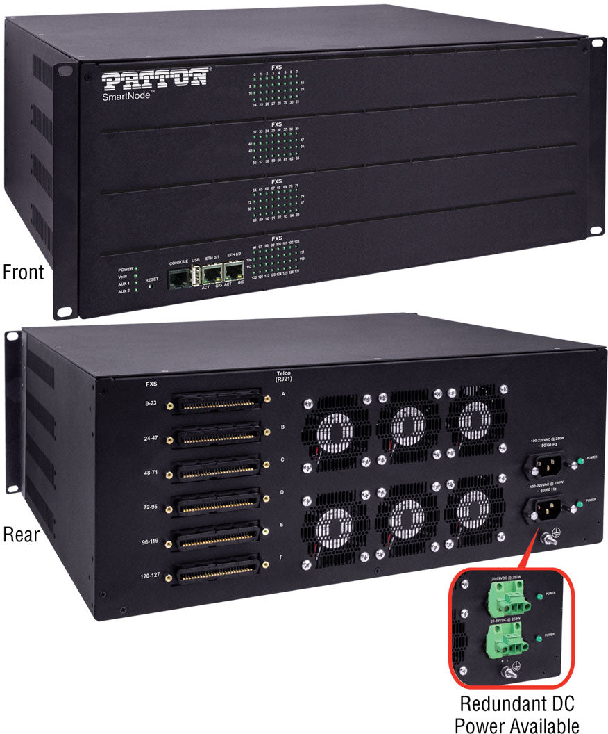 Patton SN4741/128JS128VSP/RJ21/R48 SmartNode VoIP Gateway SN4741/128JS128VSP/RJ21/R48 - The Telecom Spot