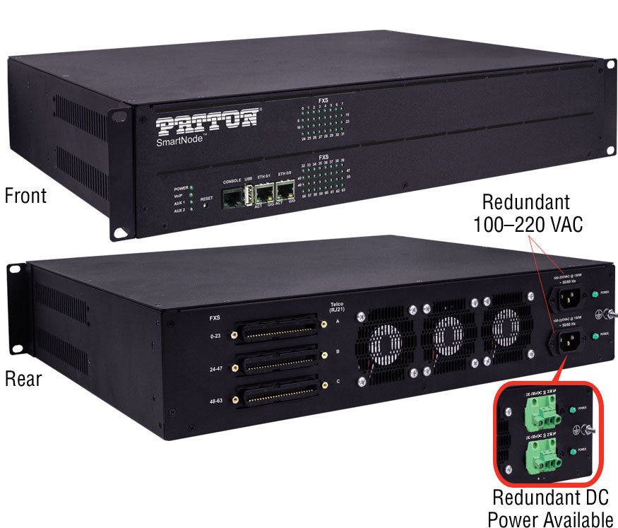 Patton SN4741/48JS48VSP/RJ21/RUI SmartNode VoIP Gateway SN4741/48JS48VSP/RJ21/RUI - The Telecom Spot