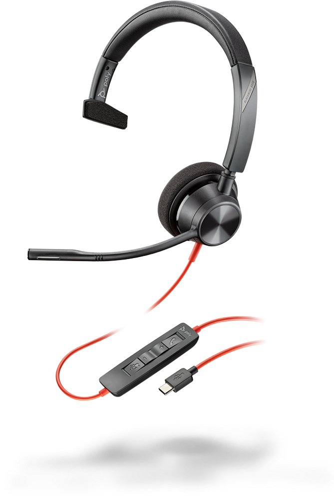 Plantronics Blackwire BW3310-M USB-C Monaural Headset Teams 760Q7AA - The Telecom Spot