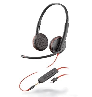 Plantronics Blackwire C3225 Stereo Headset, USB-C and 3.5mm Connectivity 80S04A6 - The Telecom Spot