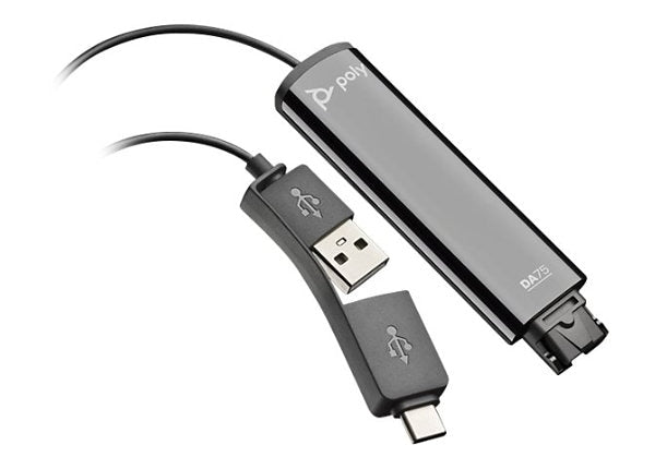 Plantronics DA75 USB-A & USB-C to quick disconnect no buttons 786C6AA - The Telecom Spot