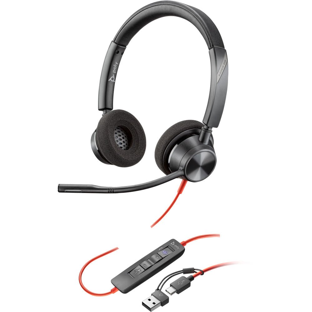 Poly Blackwire 3320 Stereo USB - C Headset – Microsoft Teams Certified with Noise - Cancelling Mic for Hybrid & Office Calls (8X220AA) 8X220AA - The Telecom Spot