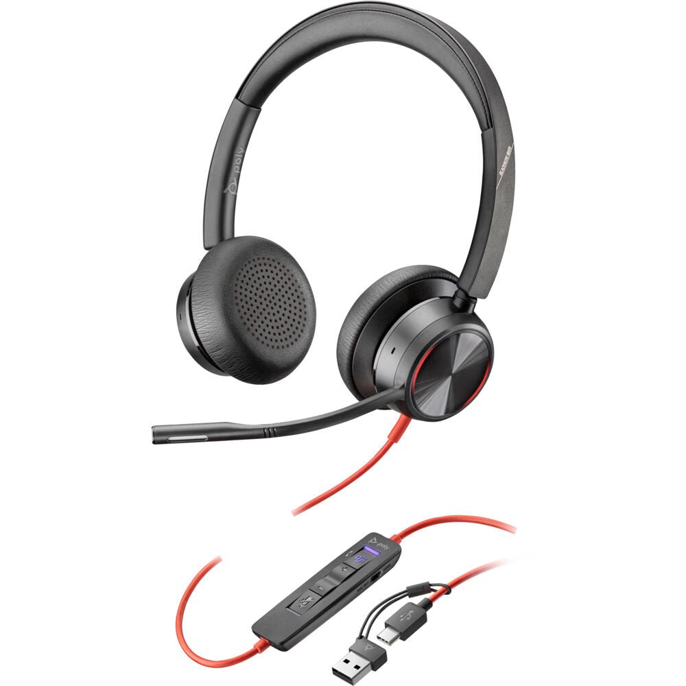 Poly Blackwire 8225 Stereo USB - C Headset – Microsoft Teams Certified with Hybrid ANC & Acoustic Fence Mic for Noisy Open Offices (8X225AA) 8X225AA - The Telecom Spot