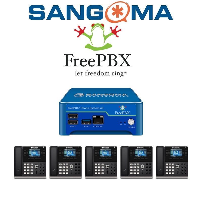 Sangoma FreePBX 40 + (5) s505 Phone System Bundle FPBX-PHS-0040/5-s505/BUN - The Telecom Spot