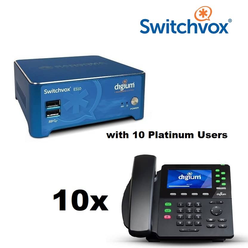 Sangoma Switchvox E510 + 10x Sangoma D65 Bundle Switchvox-E510-D65-BUNDLE - The Telecom Spot