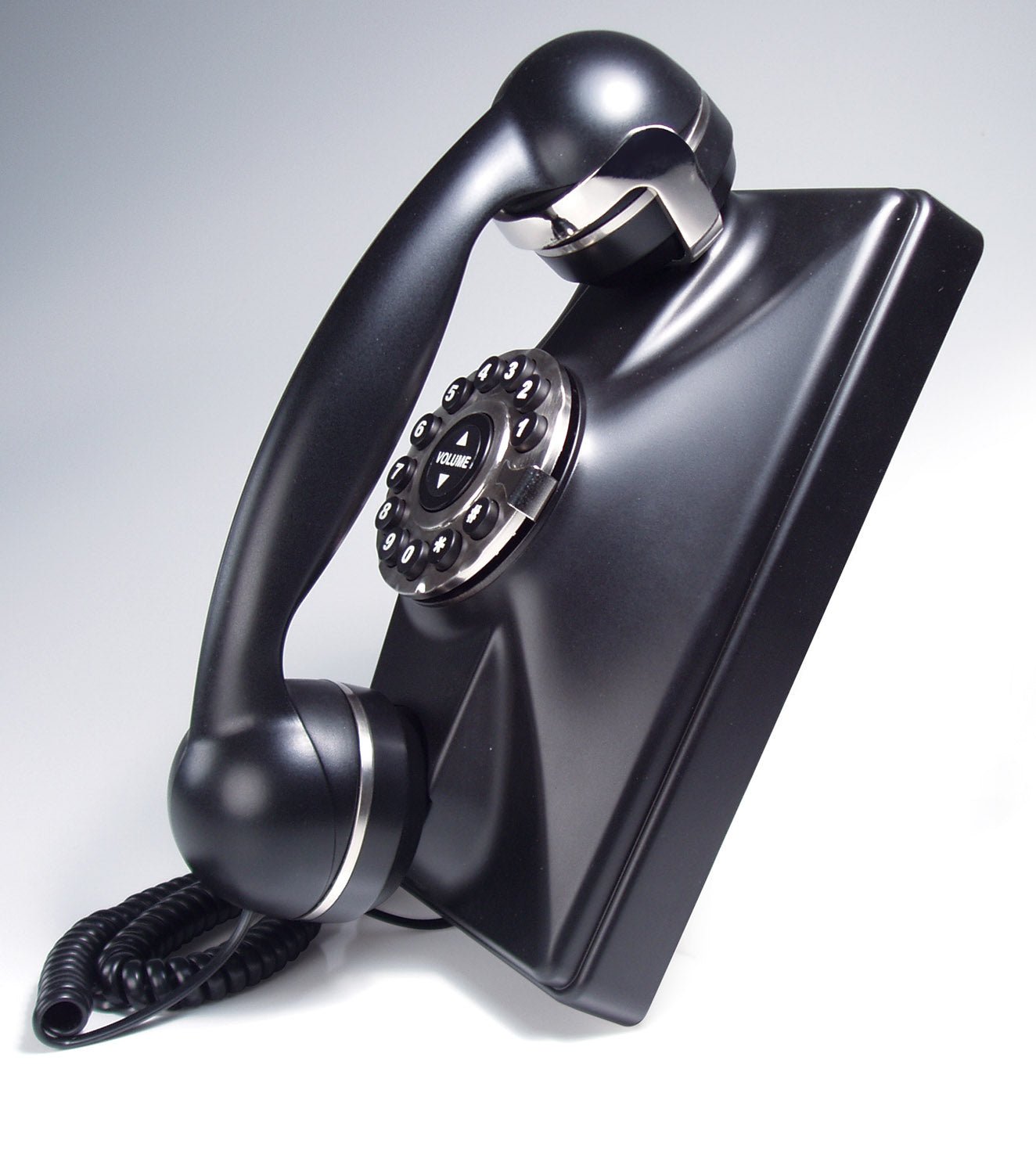 TeleMatrix Retro Wall Analog Phone Black 290091 290091 - The Telecom Spot