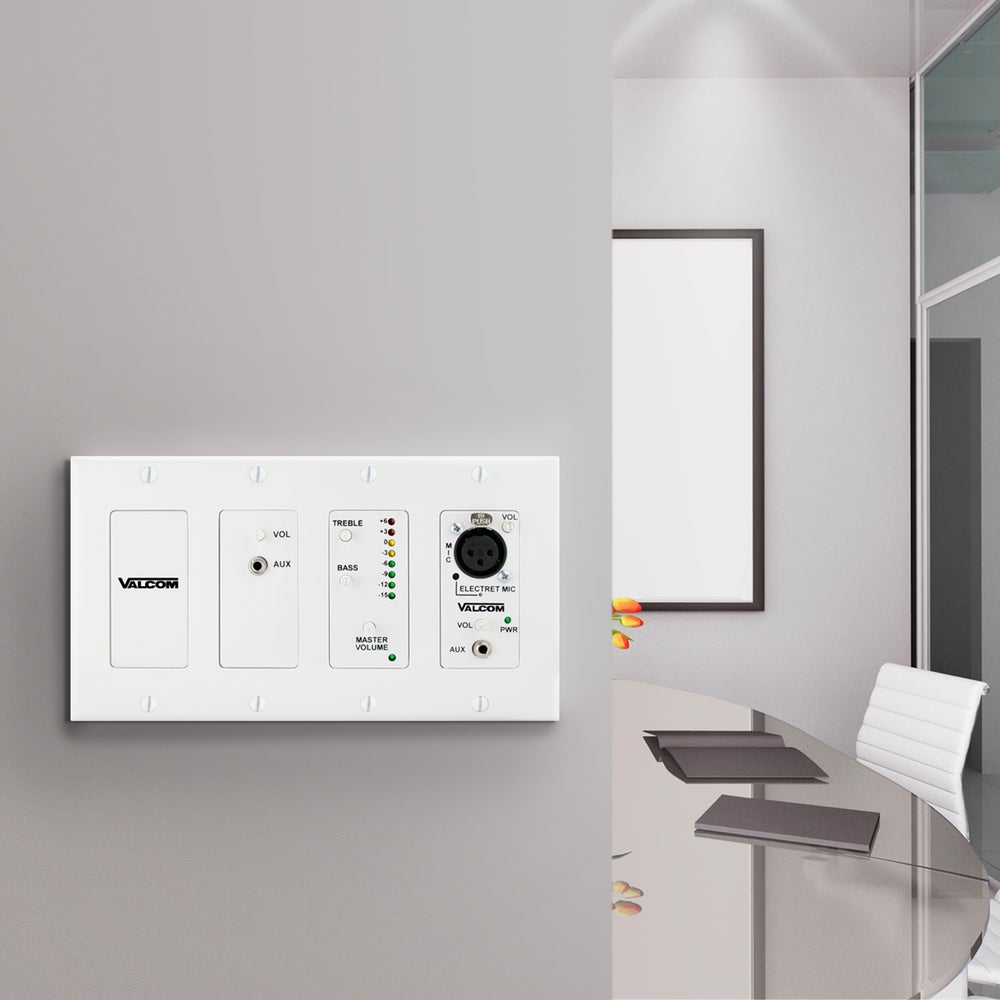 Valcom V - 9985 - W In - wall Mixer With Remote Input White V-9985-W - The Telecom Spot