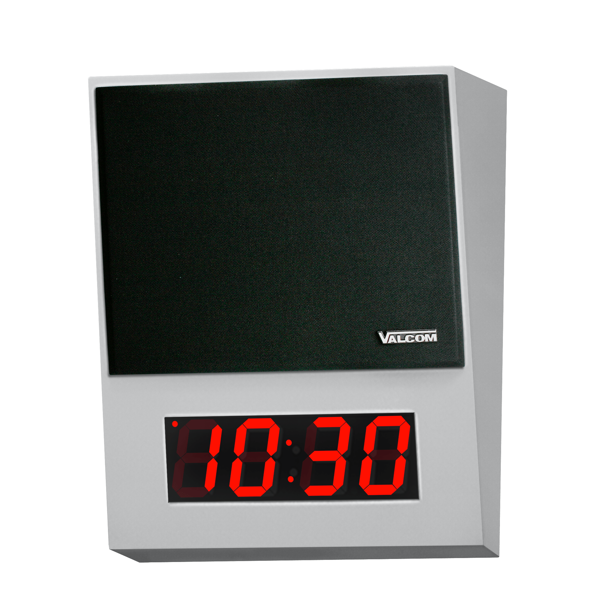 VALCOM VIP - 431A - DS - SA IP Speaker Surface Mount with Digital Clock Gray with Black Grille VIP-431A-DS-SA - The Telecom Spot