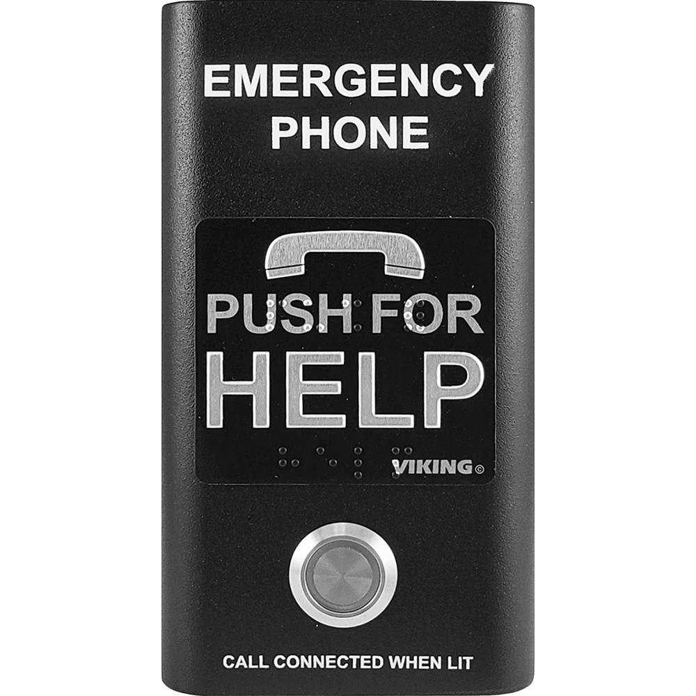 Viking E - 1600 - BK - IP Compact ADA Compliant VoIP Emergency Phone – Black Finish (SIP, PoE) E-1600-BK-IP - The Telecom Spot