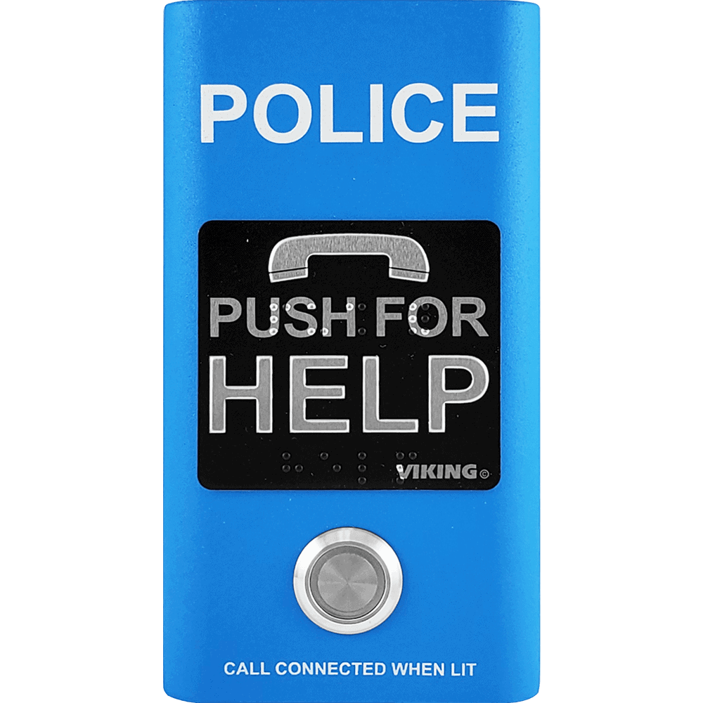 Viking E - 1600 - BLP - IP Compact VoIP Emergency Phone – Blue Police Verbiage ADA Compliant Handsfree SIP Phone E-1600-BLP-IP - The Telecom Spot
