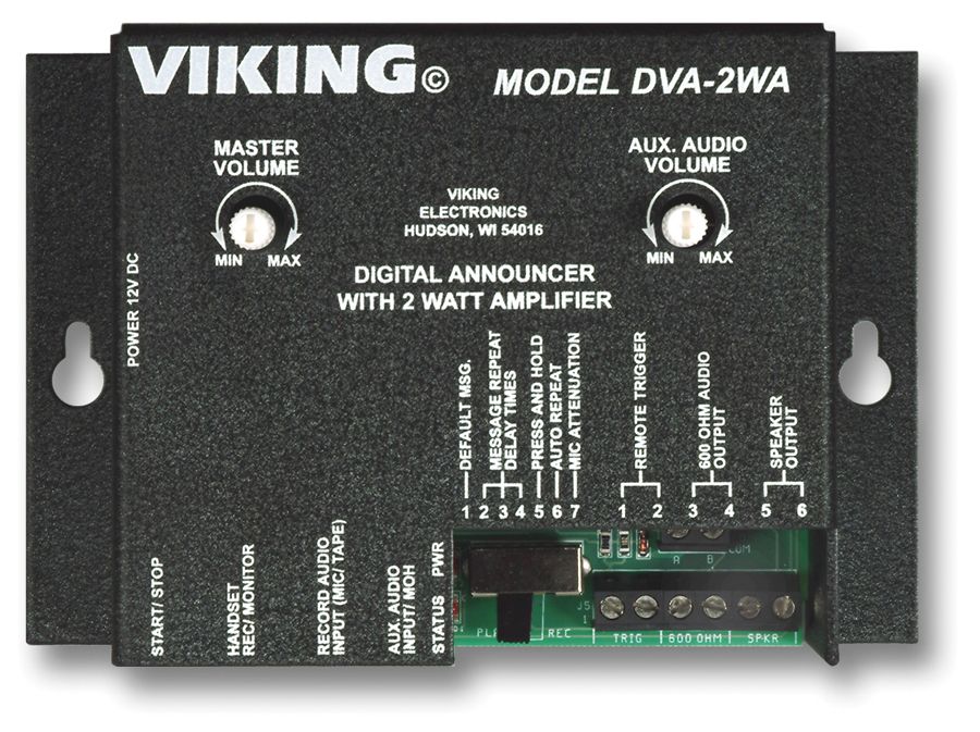 Viking Electronics 7.5 Minute Digital Voice / Promotion-on-Hold Announcer DVA-2WA - The Telecom Spot
