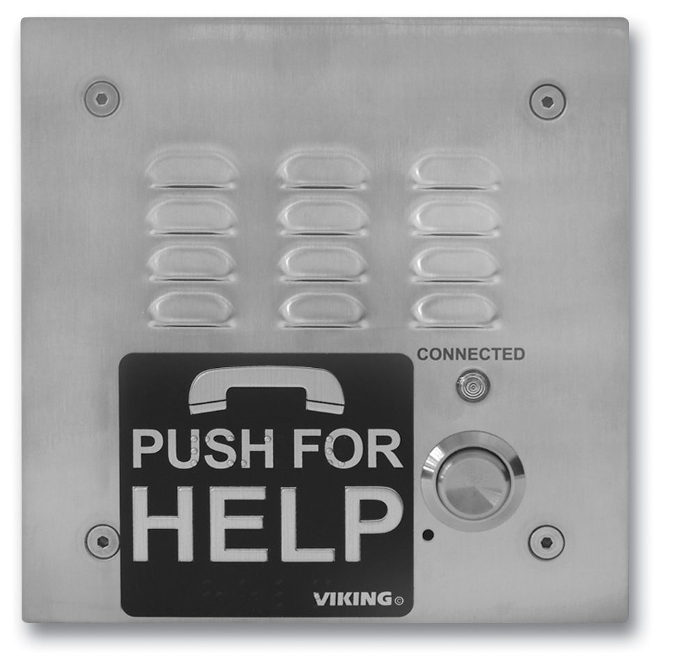Viking Electronics ADA Compliant Stainless Steel Emergency Phone with Dialer and Voice Announcer E-1600-30A - The Telecom Spot