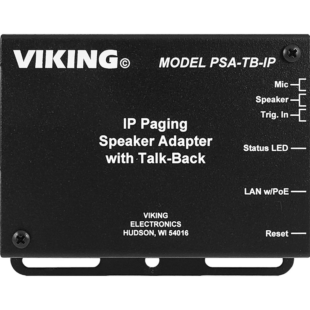 Viking Electronics IP Paging Speaker Adapter w/Talk-Back PSA-TB-IP - The Telecom Spot