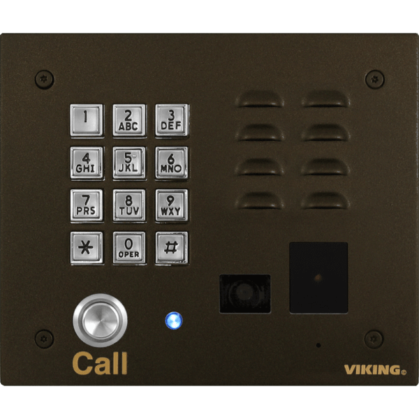 Viking Electronics K - 1775 - BN - IPEWP VoIP Oil Rubbed Bronze Vandal Resistant Door Phone with Keypad Entry System Video Camera & Proximity Card Reader K-1775-BN-IPEWP - The Telecom Spot