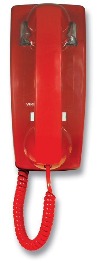 Viking Electronics No Dial Wall Phone in Red (Non-programmable) K-1500P-W - The Telecom Spot
