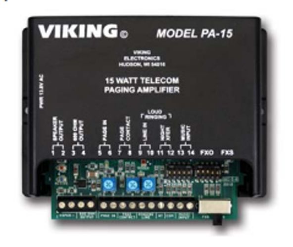 Viking Electronics PA-15 15 Watt Paging Amplifier for FXO or FXS PA-15 - The Telecom Spot