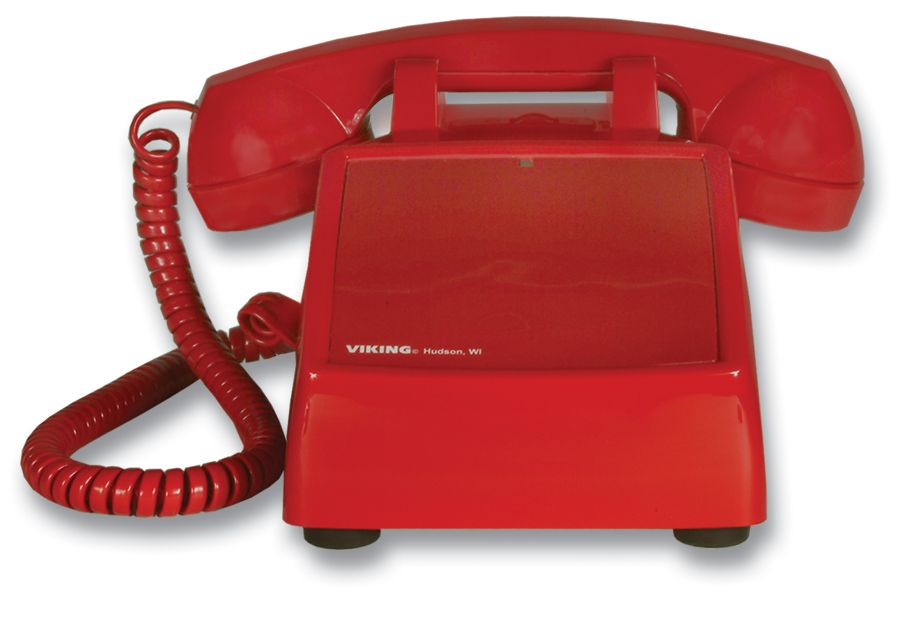 Viking Electronics Red Desk Phone Ringer & Network No Keypad K-1500P-D - The Telecom Spot