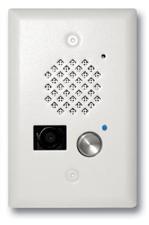 Viking Electronics Satin White Entry Phone with Color Video Camera Auto Disconnect Blue LED E-50-WH - The Telecom Spot